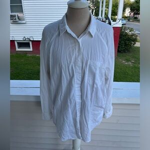 Universal Thread White Cotton Blouse M Dolman Sleeve Overblouse VGUC Classic